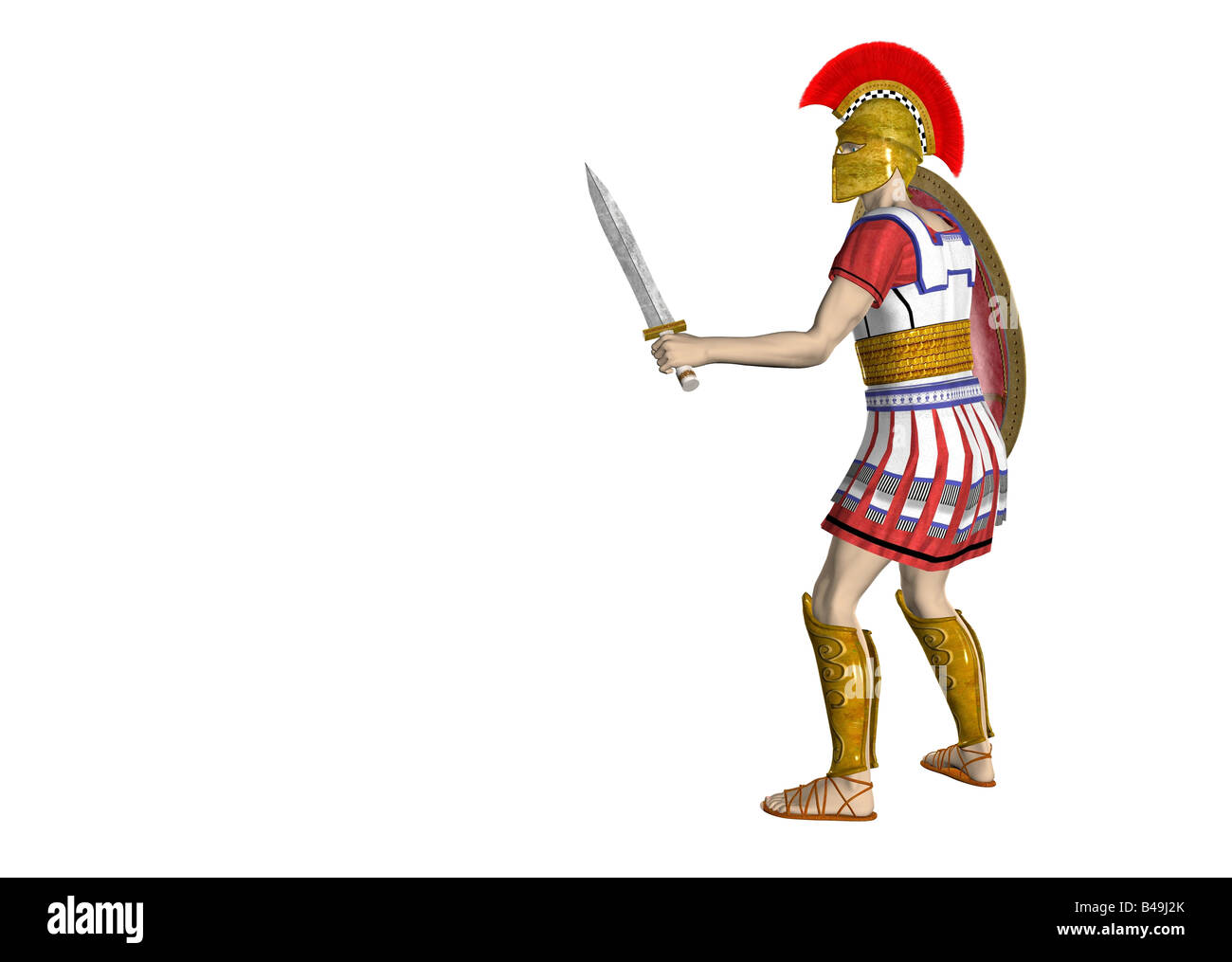 Abbildung eines antiken griechischen Spartan oder Roman Warrior Stockfoto