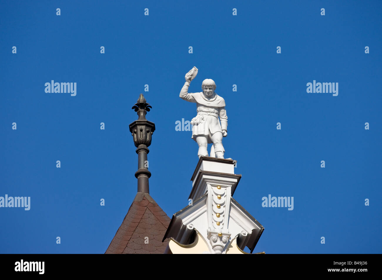 Statue des goldenen Bettlers in Kosice, Slowakei, die Kulturhauptstadt Europas im Jahr 2013 werden Stockfoto