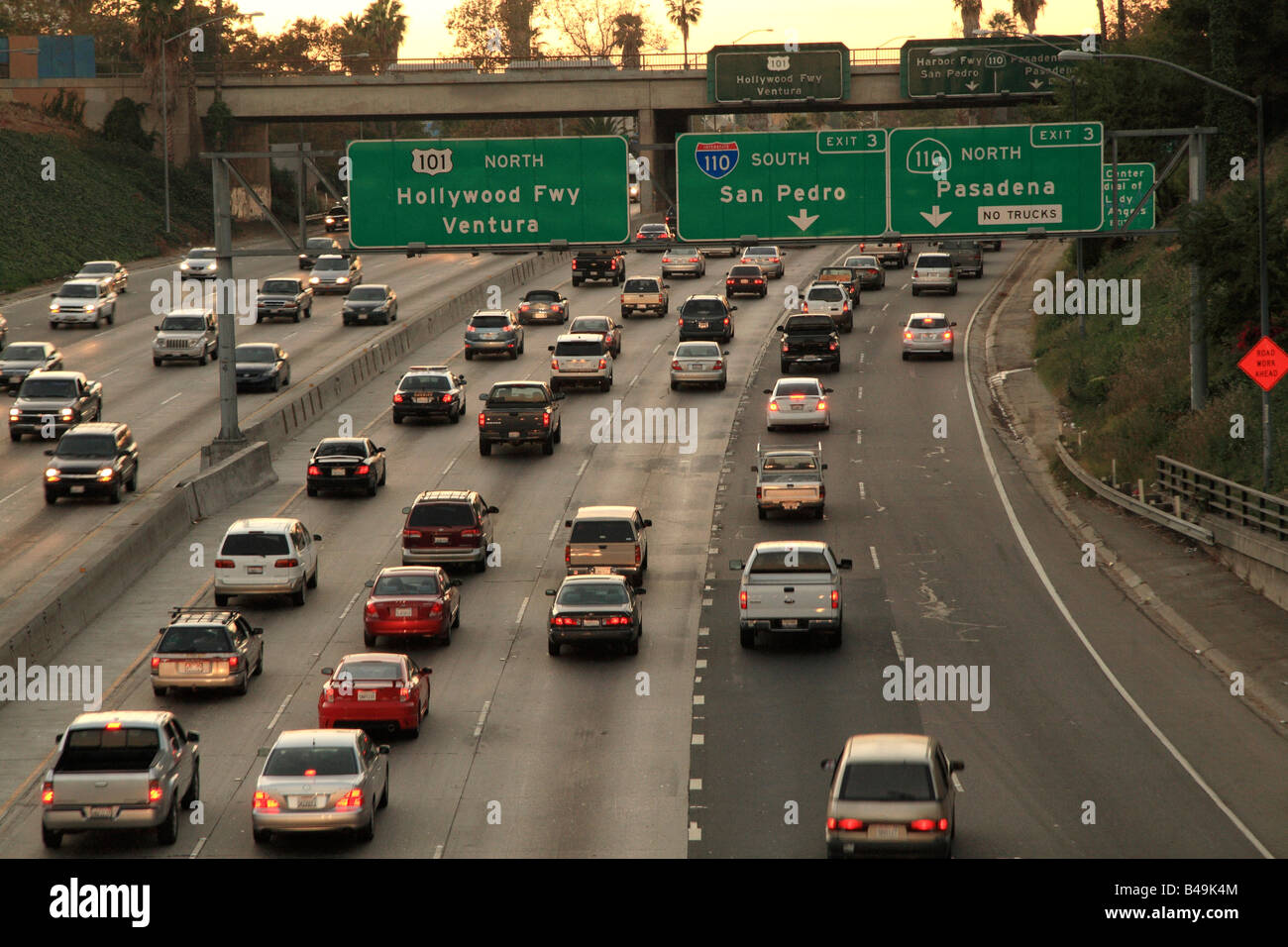 LA-Autobahn-Verkehr-1 Stockfoto