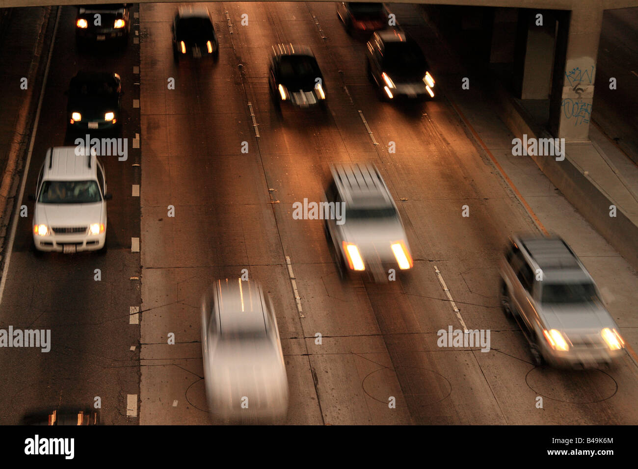 LA-Autobahn-Verkehr-3 Stockfoto