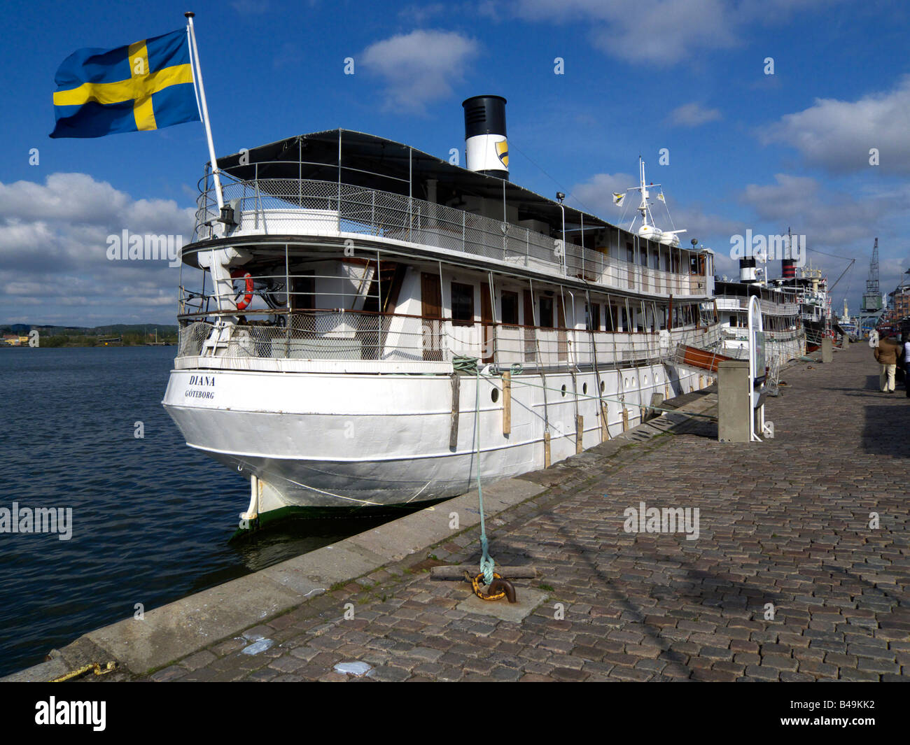 Göta Kanal Schiff vertäut im Hafen von Göteborg Diana Stockfoto