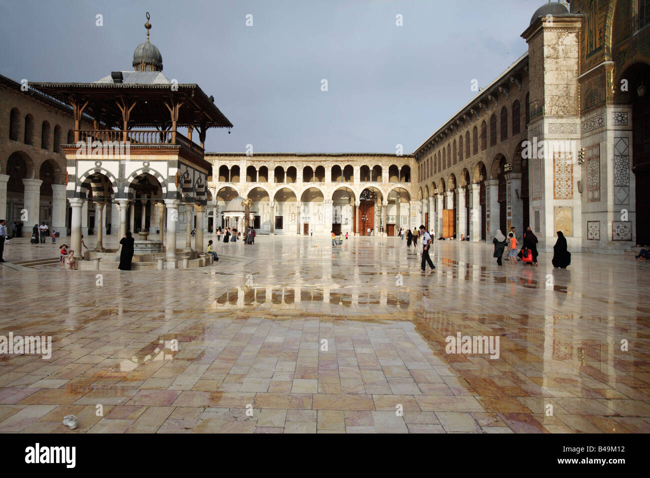 Innenhof des Umayyaden-Moschee, Damaskus, Syrien Stockfoto