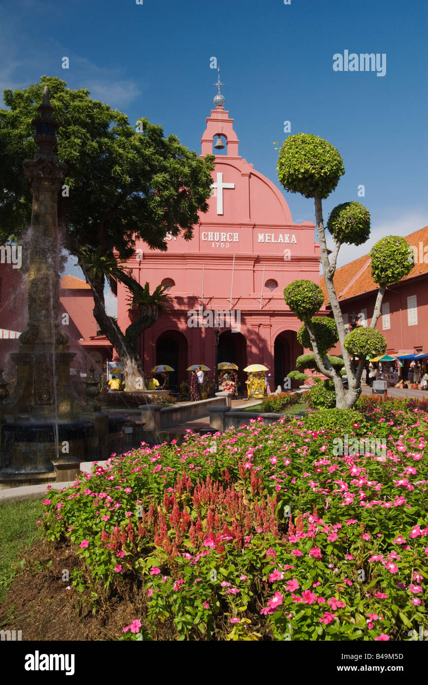 Melaka Stadtplatz in eine Blüte der Blumen, Malaysia Stockfoto