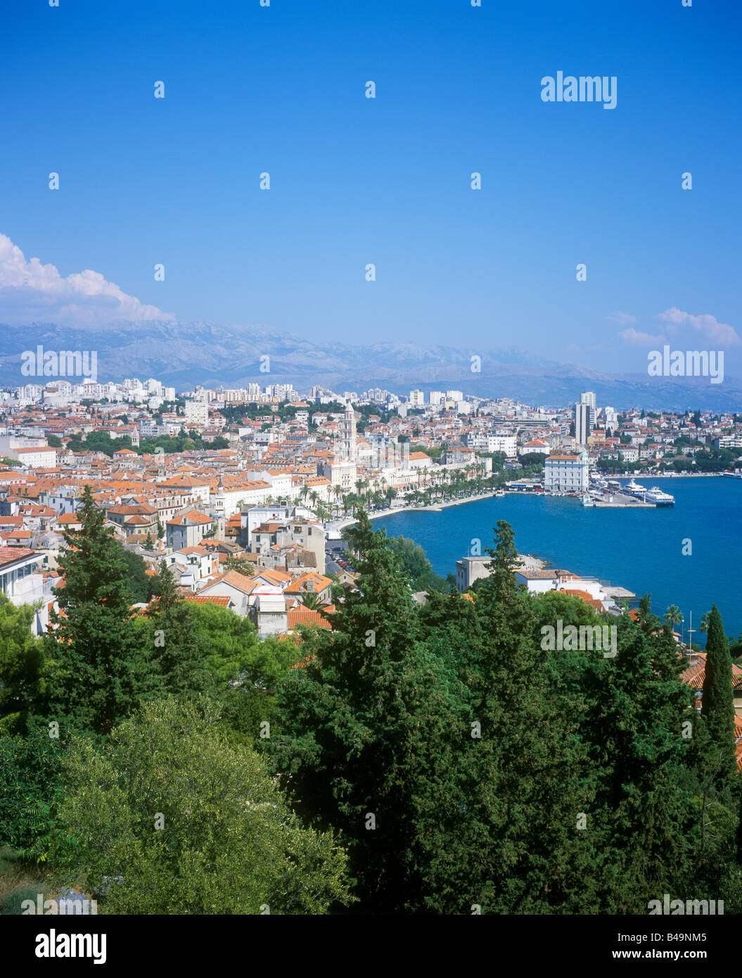 Panoramablick über Split, Zentral Dalmatien, Kroatien, Osteuropa Stockfoto