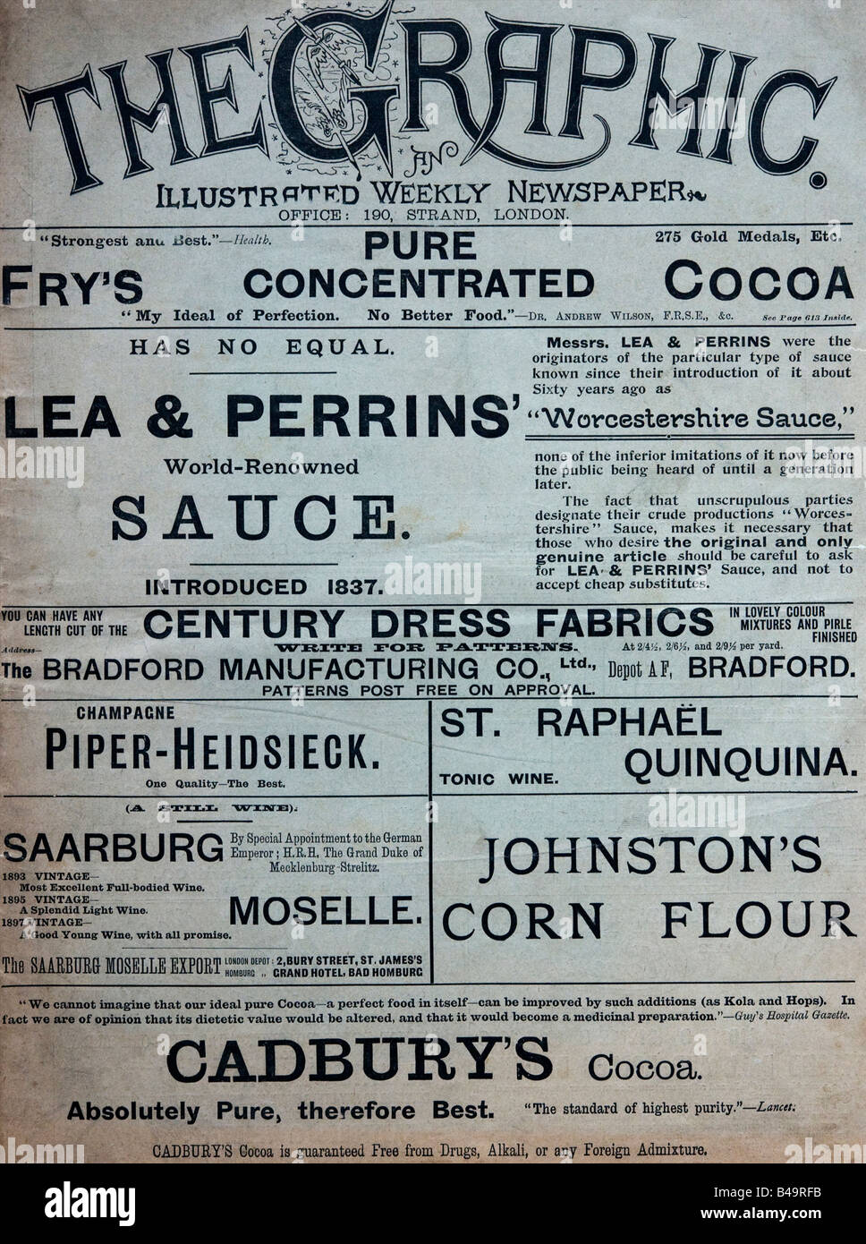 Die Grafik Magazine eine illustrierte Wochenzeitung 13. Mai 1899 Frontabdeckung mit Werbung für nur zur redaktionellen Verwendung Stockfoto