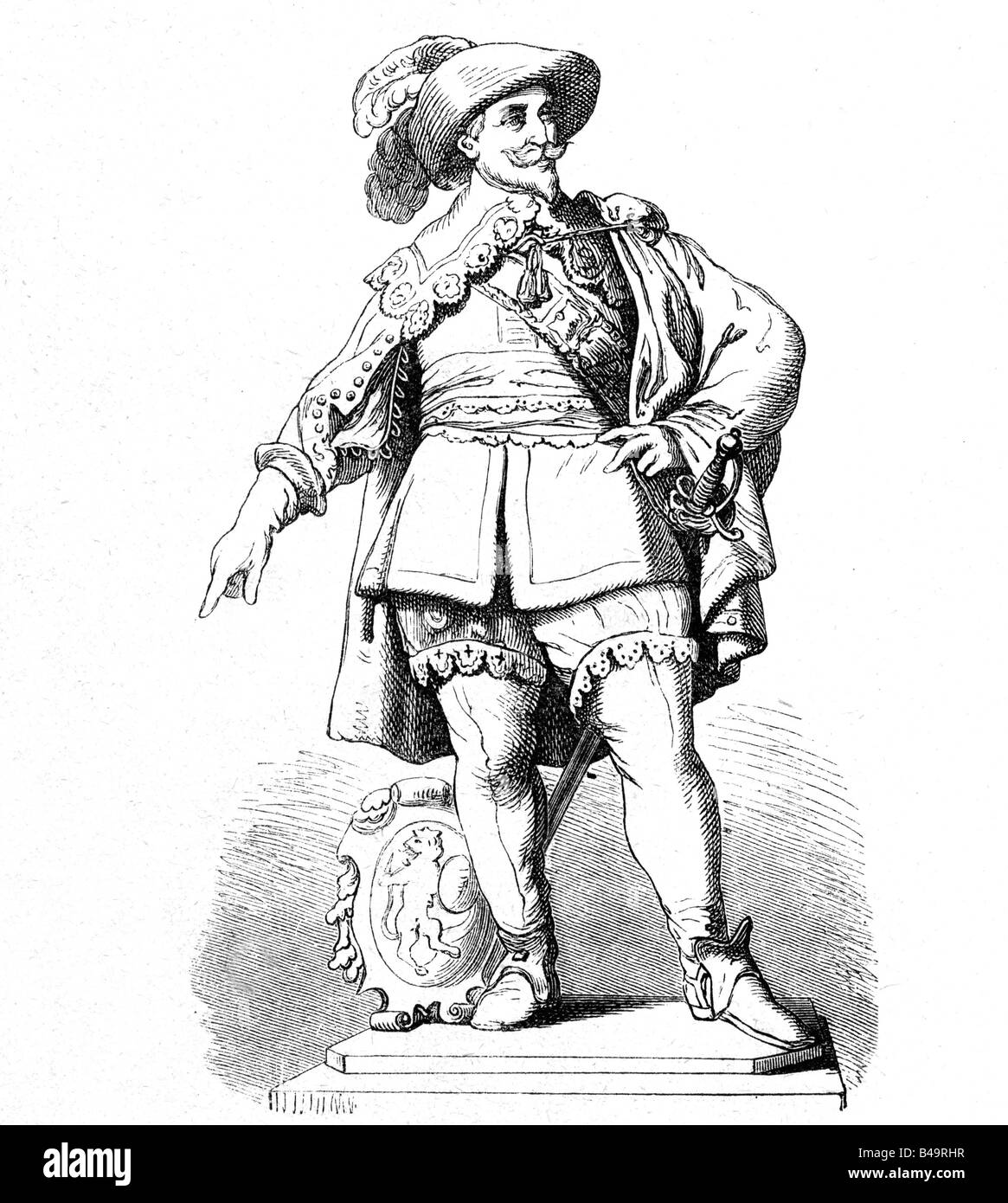 Gustavus Adolphus II., 9.12.1594 - 16.11.1632, König von Schweden seit 30.10.1611, volle Länge, Malerei, 19. Jahrhundert, Stockfoto