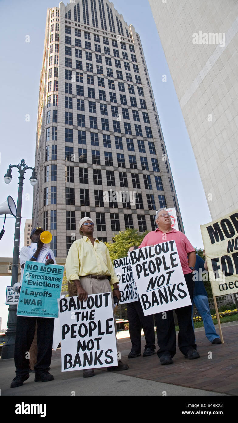 Protest gegen die Rettung durch die Regierung der Wall Street Stockfoto