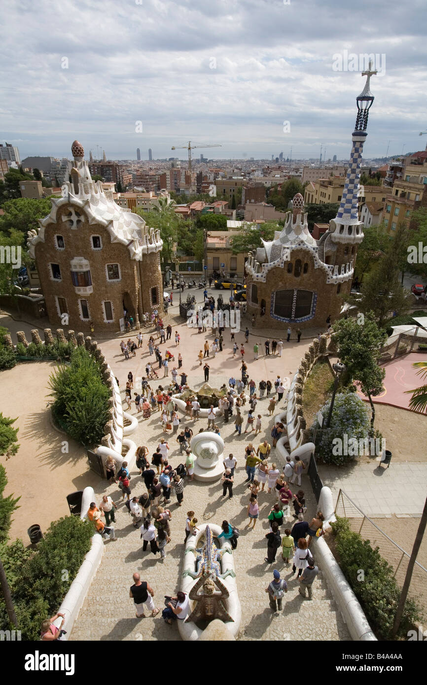 Parque Güell Barcelona Spanien Stockfoto