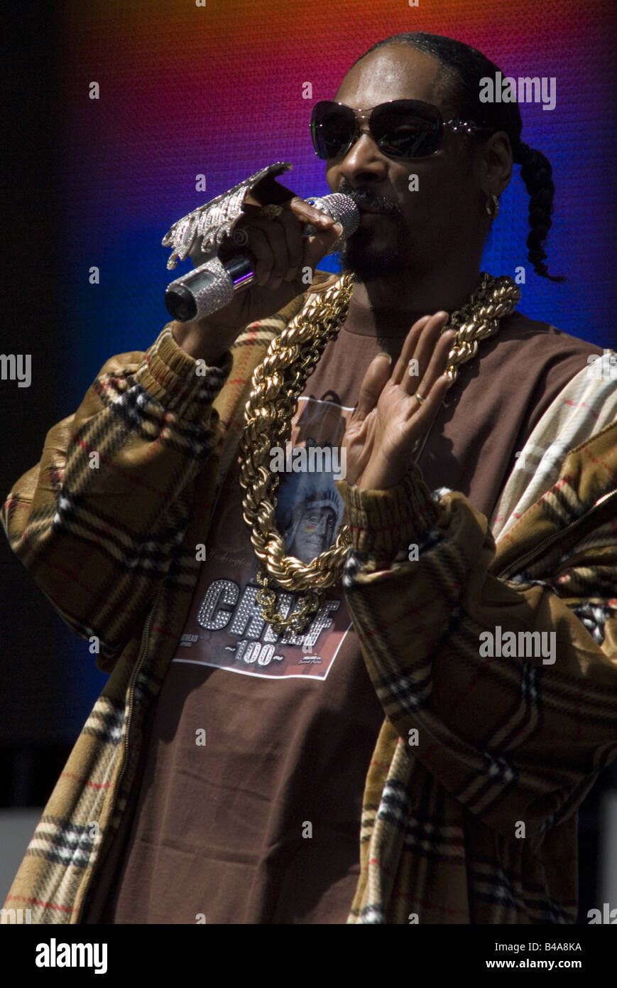 Snoop Dogg, * 20.10.1971, US-amerikanischer Sänger (Rap), Schauspieler, Live-Performance, Live Earth, Half Length, Hambug, 7.7.2007, Stockfoto