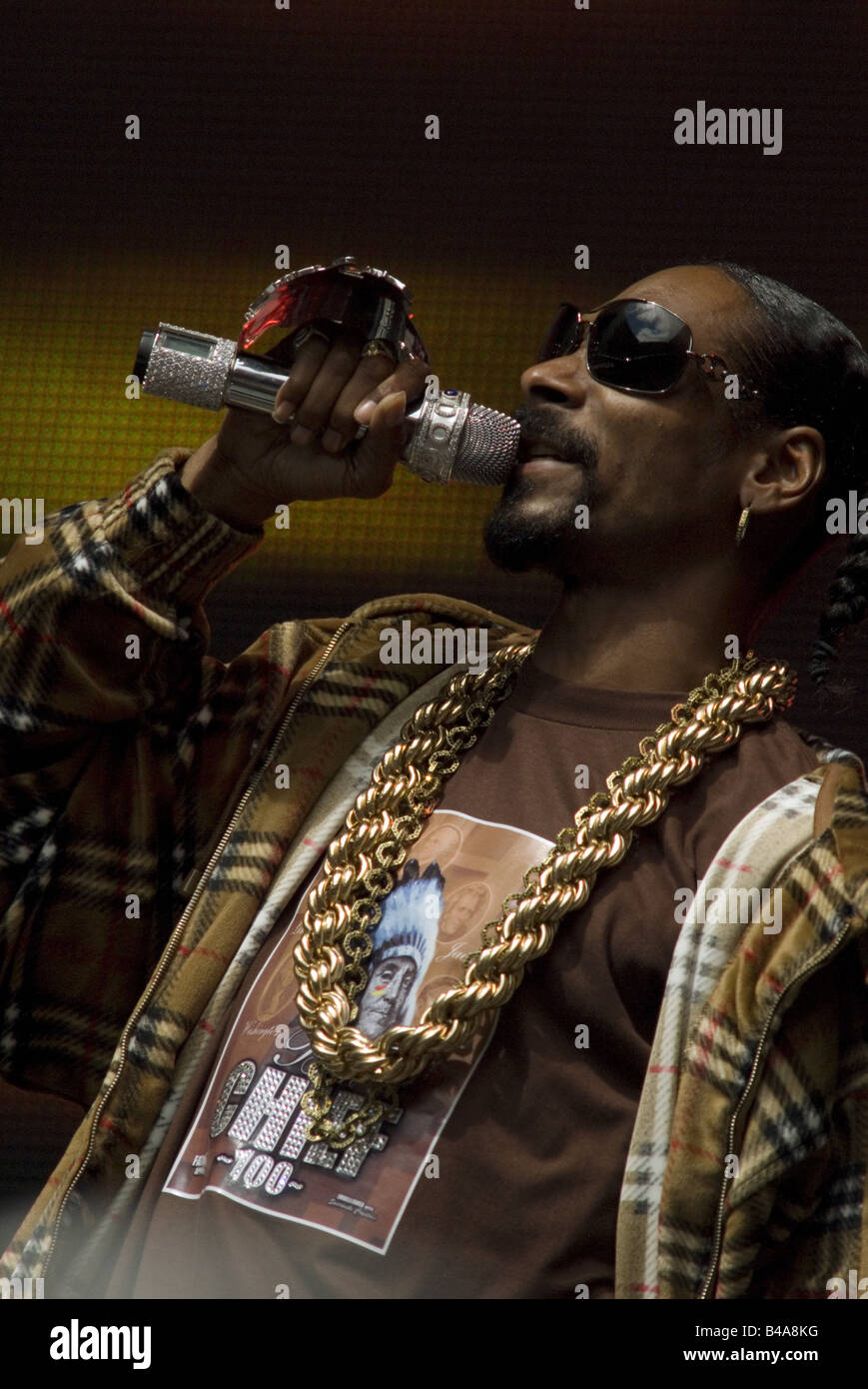 Snoop Dogg, * 20.10.1971, US-amerikanischer Sänger (Rap), Schauspieler, Live-Performance, Live Earth, Half Length, Hambug, 7.7.2007, Stockfoto