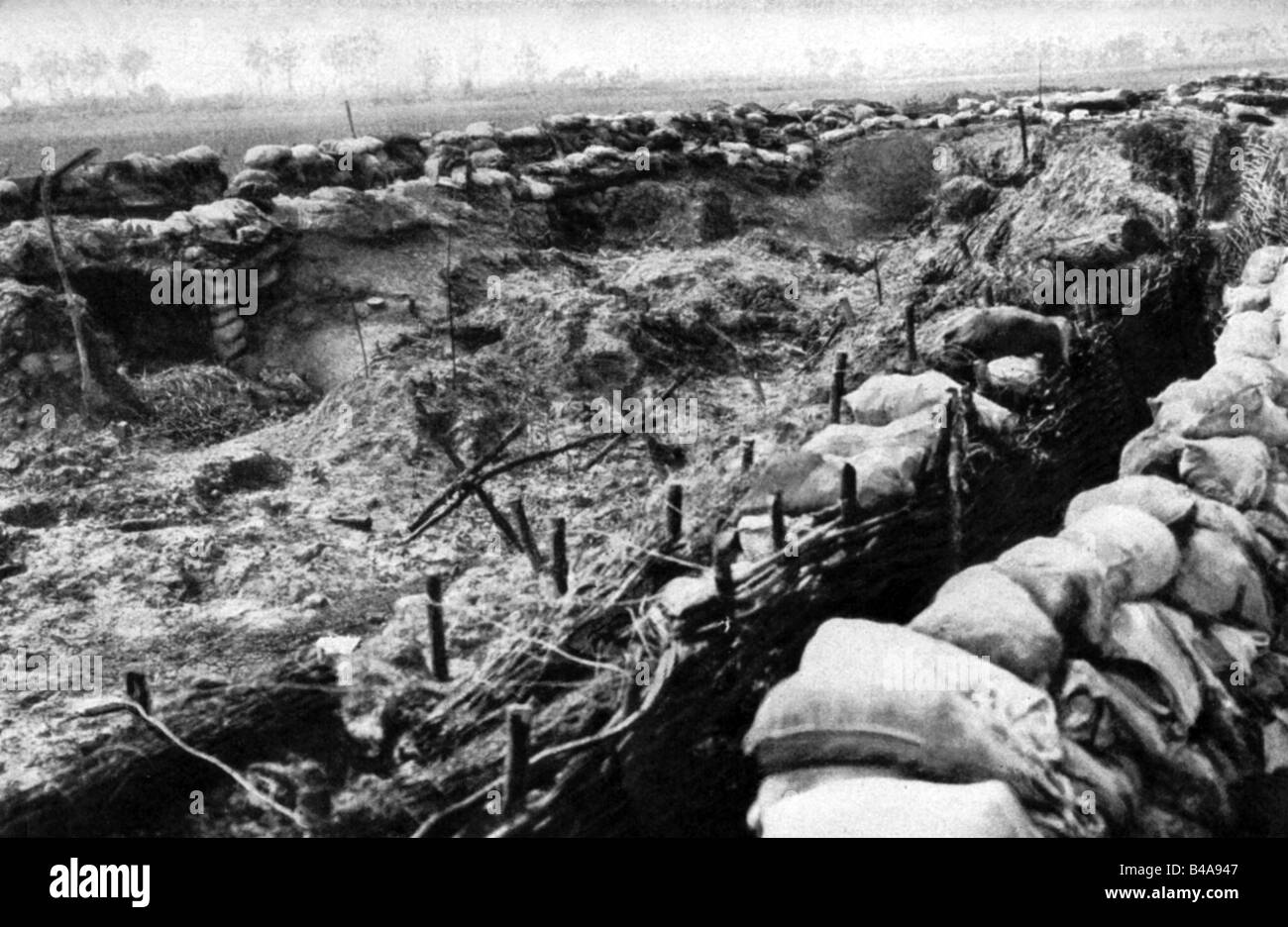 Ereignisse, Erster Weltkrieg/erster Weltkrieg, Ostfront, Polen, stürmten russischen Graben, Stockfoto