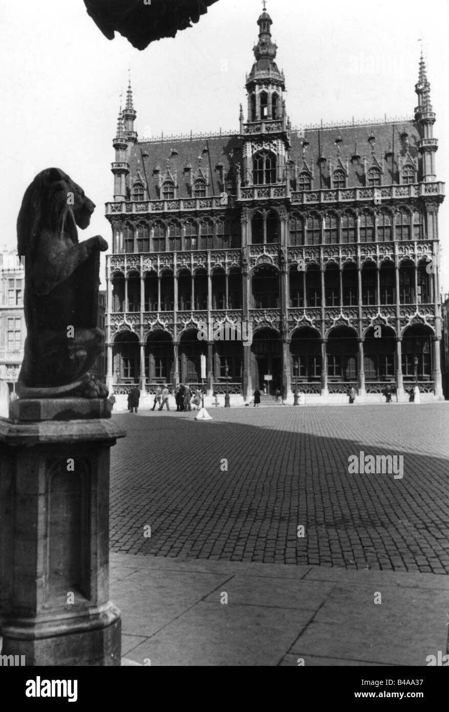 Geografie/Reisen, Belgien, Brüssel, Broodhuis (Breadhouse), erbaut im 19. Jahrhundert, Außenansicht, Sommer 1940, Stockfoto