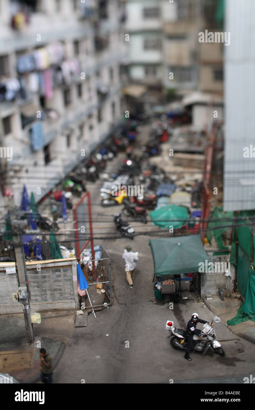 Der Vogelperspektive Straße in Bangkok, Thailand Stockfoto