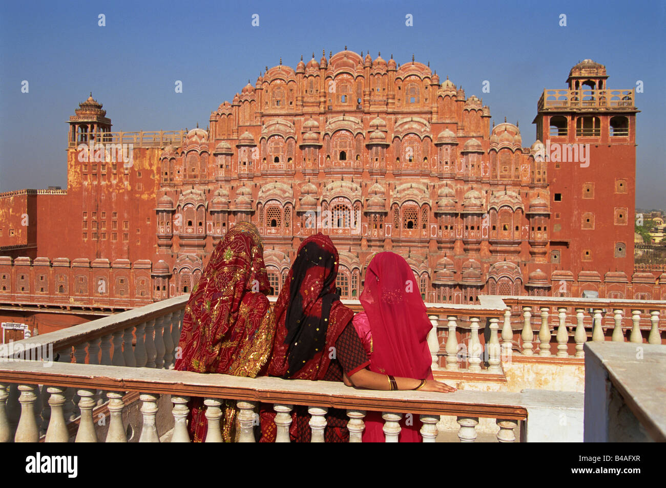 Indien, Jaipur, Windpalast, Hawa Mahal, Frauen Stockfoto