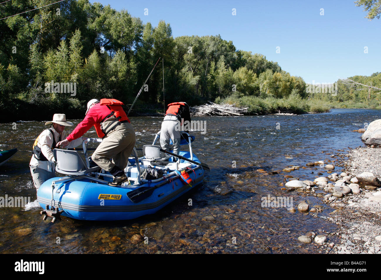 Drift-Fischerei auf der Gunnison River Colorado, USA Stockfoto