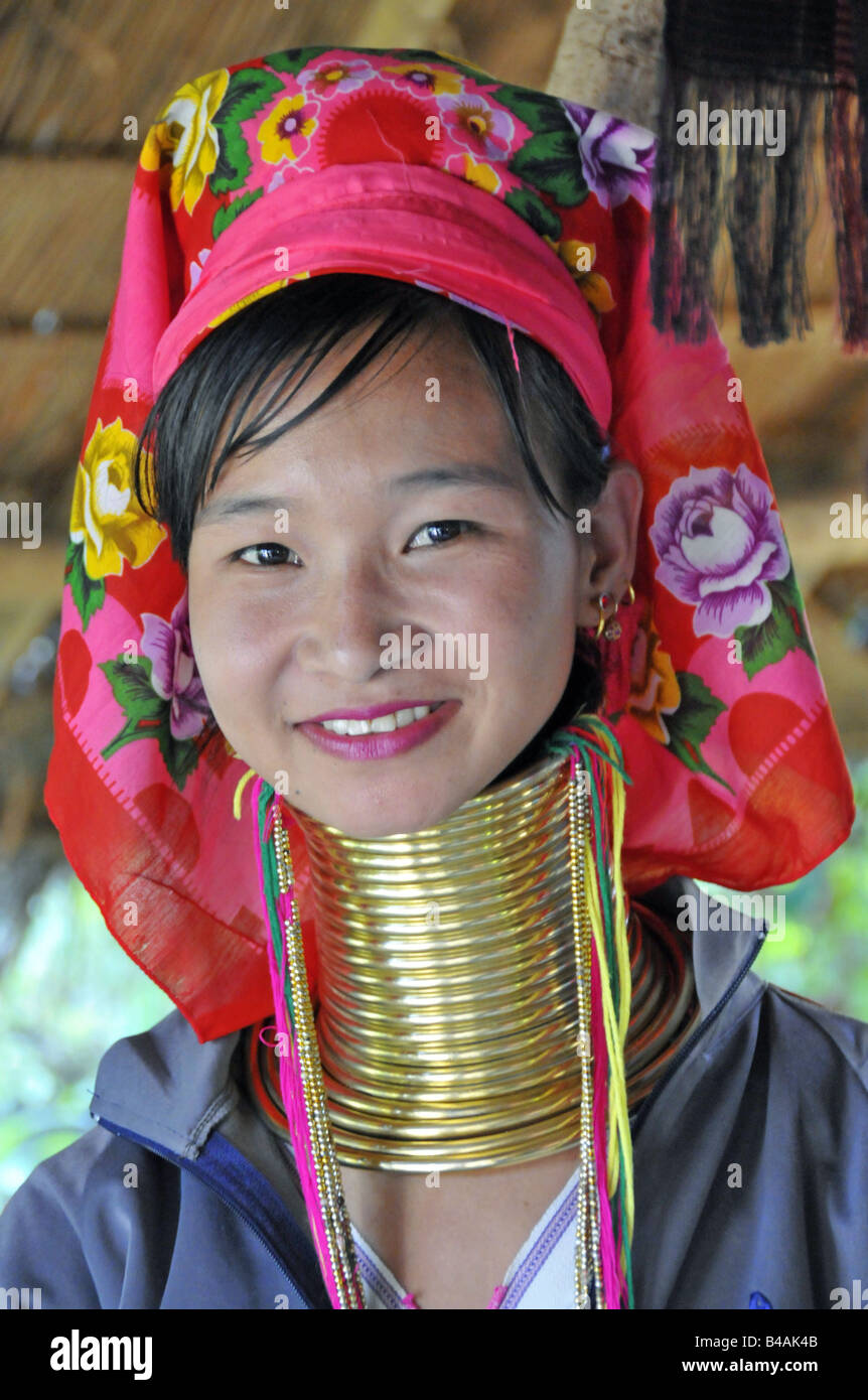 Menschen, Frauen, Kayan Frau mit Halsring, Additional-Rights - Clearance-Info - Not-Available Stockfoto