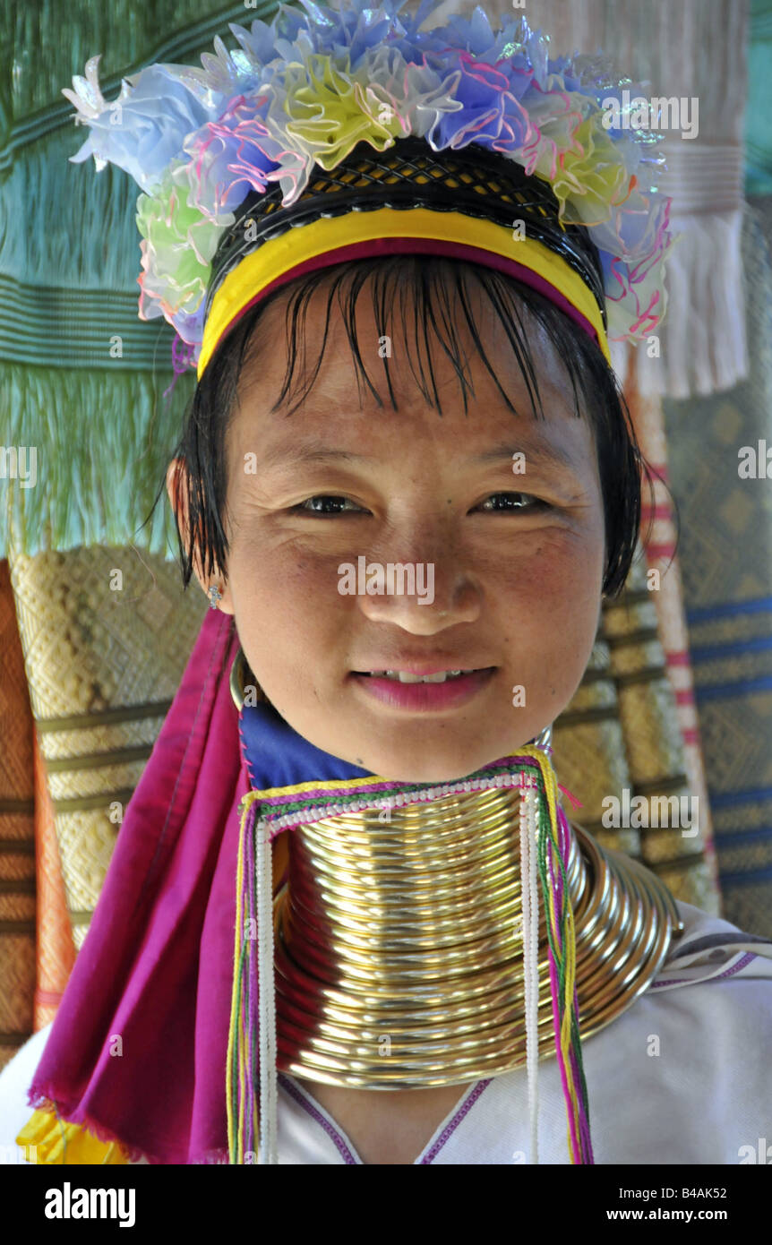 Menschen, Frauen, Kayan Frau mit Halsring, Additional-Rights - Clearance-Info - Not-Available Stockfoto