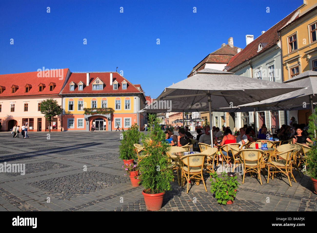 Rumänien, Siebenbürgen, Sibiu, Piata Mare Stockfoto