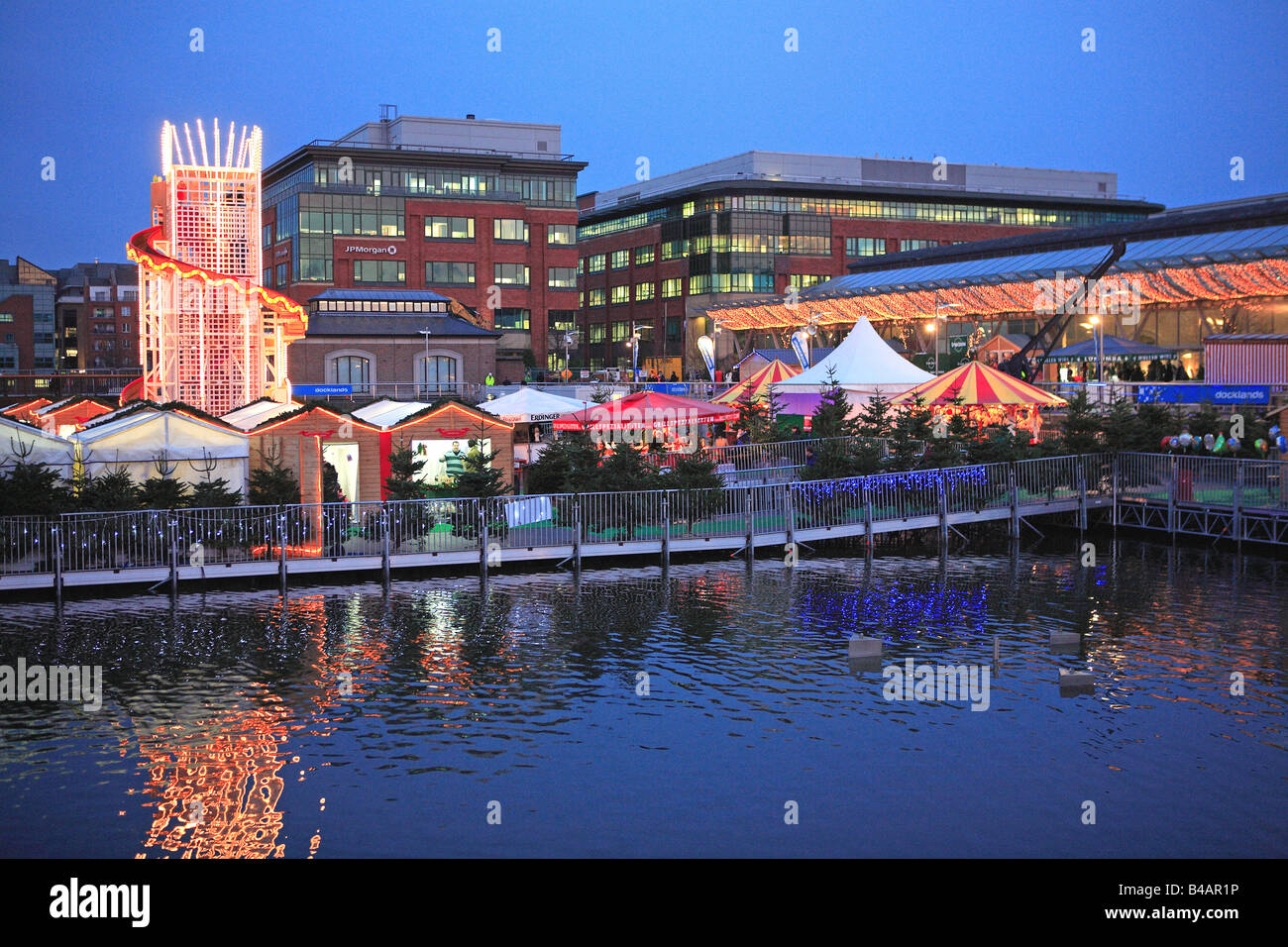 Dublin, Weihnachtsmarkt, Georges Dock Stockfoto