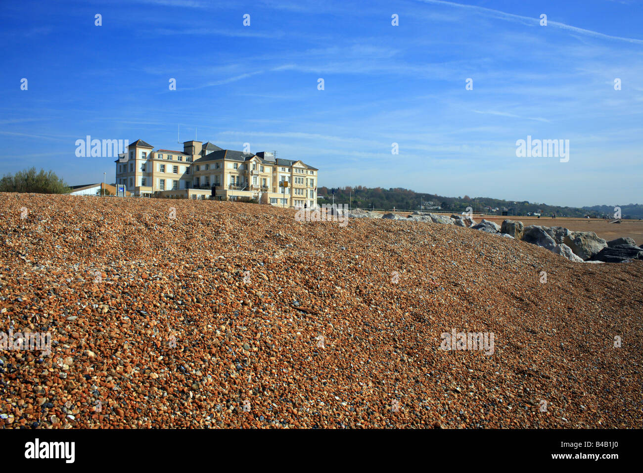 Hythe Imperial Hotel und Strand, Hythe, Folkestone, Kent, England, UK Europe Stockfoto