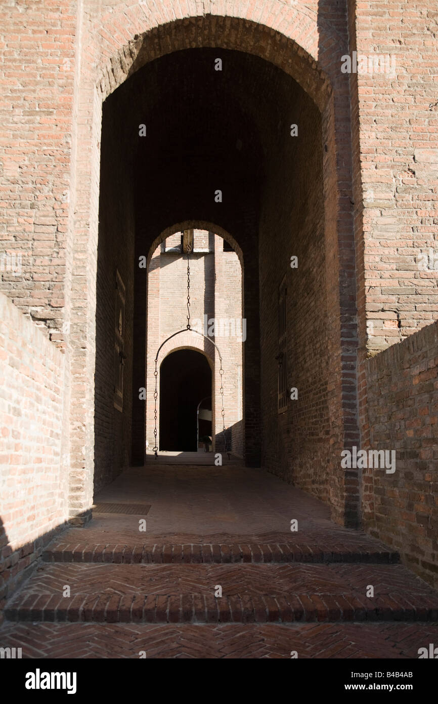 Castello Estense, Ferrara, Italien. Durchgang Stockfoto