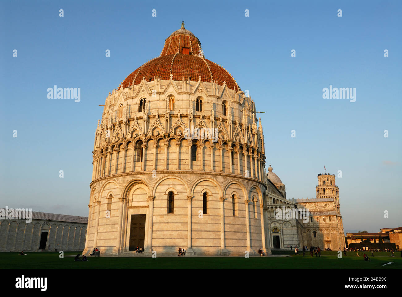 Pisa Italien Campo dei Miracoli Baptisterium Duomo schiefen Turm Stockfoto