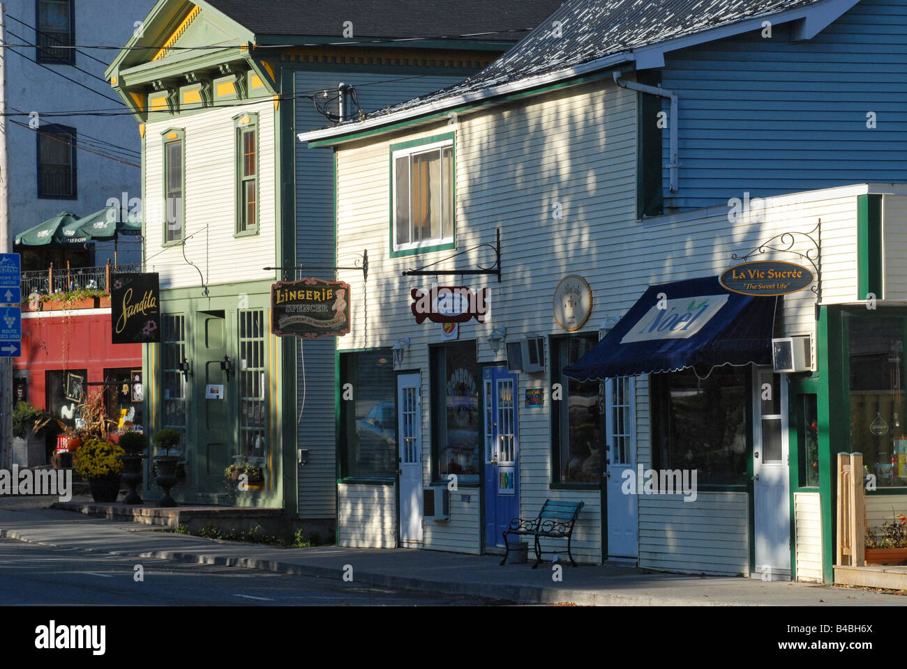 Stadt von Knowlton Eastern Townships Quebec Kanada Stockfoto