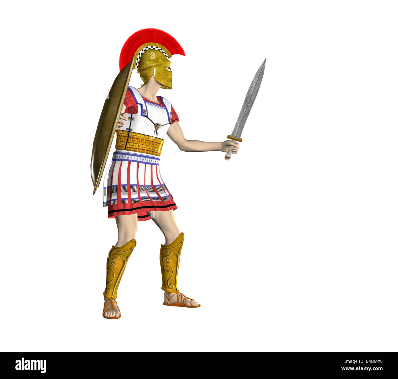 Abbildung eines antiken griechischen Spartan oder Roman Warrior Stockfoto