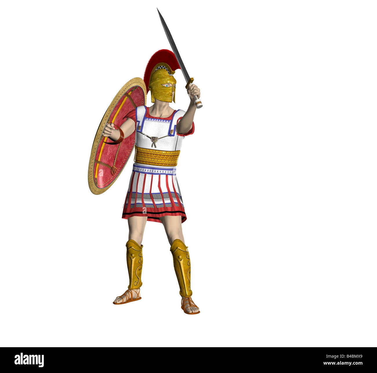 Abbildung eines alten Spartan Griechisch oder Roman Warrior Stockfoto