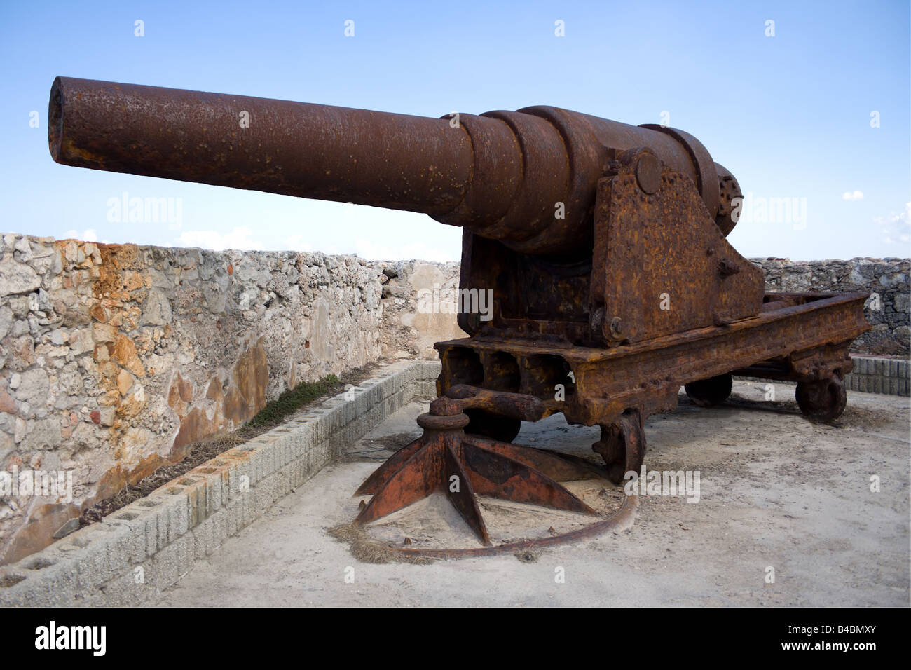 Alte rostige Kanone Festung El Morro in Havanna, Kuba Stockfoto