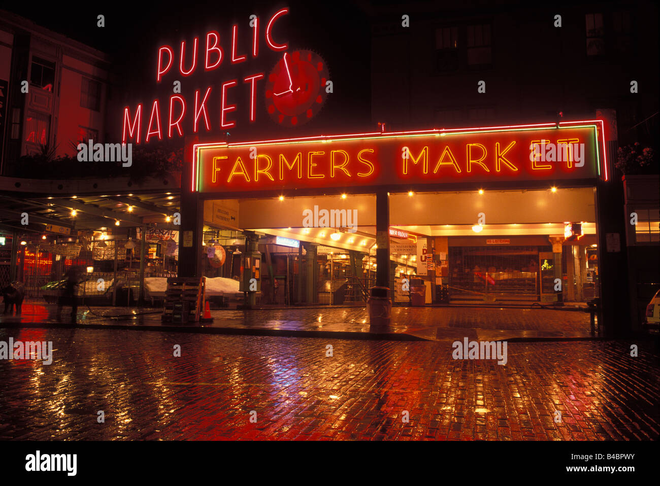 Pikes Markt Fisch Markt Essen Landwirt Nachtmarkt retail-seattle Stockfoto