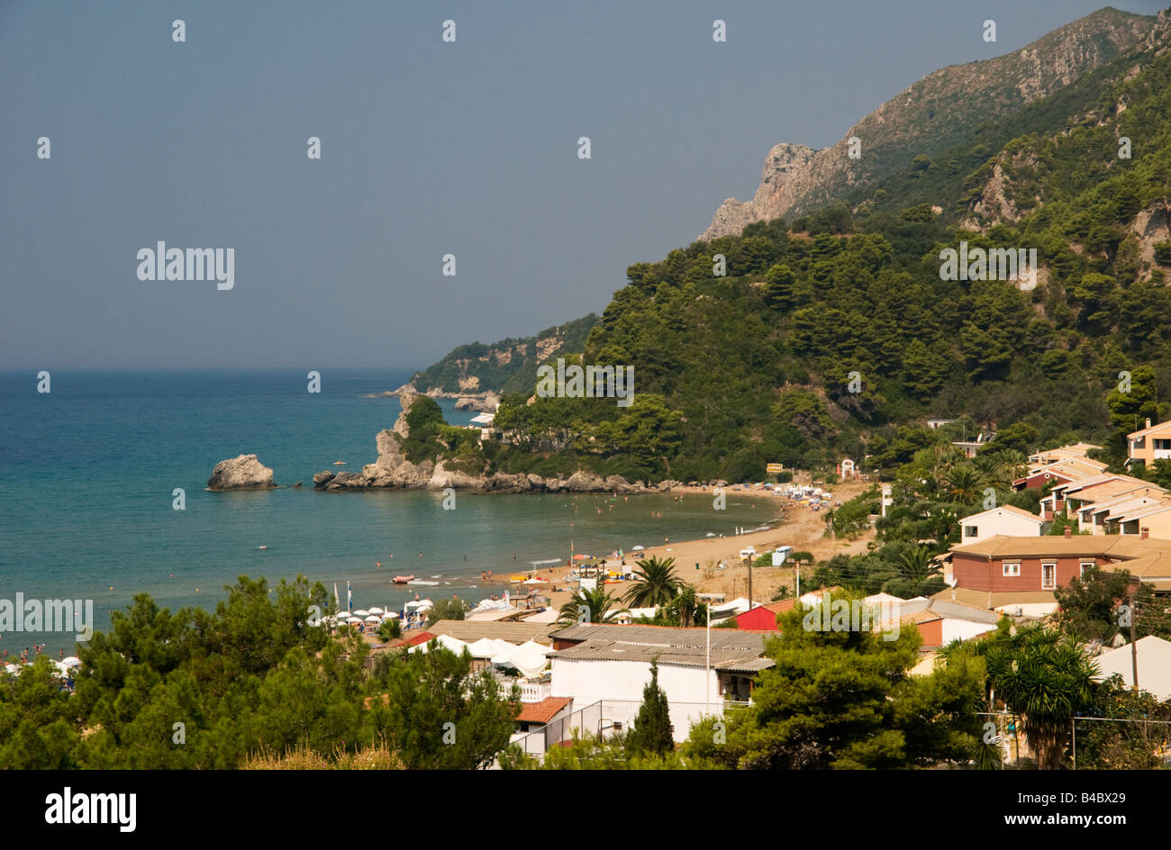 Glifada Strand, Korfu, Griechenland, Europa Stockfoto