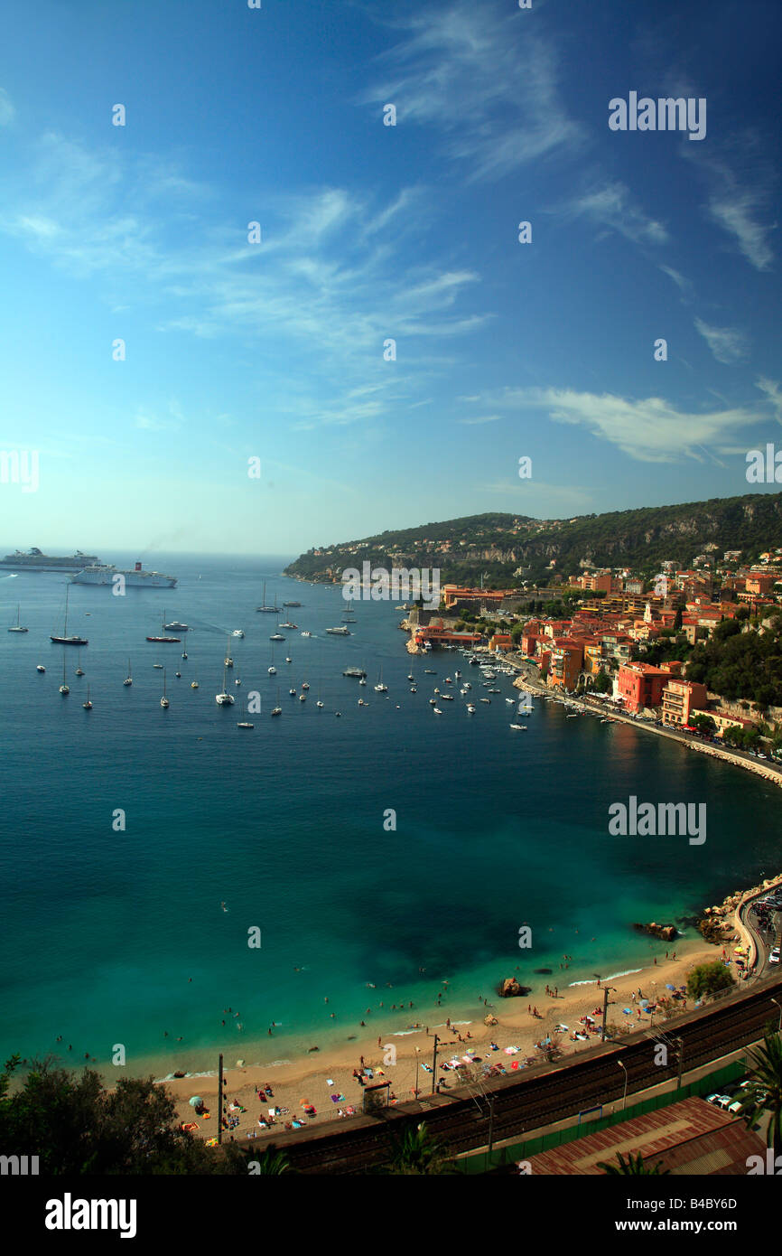 Hafen von Villefranche-Sur-Mer, Côte d ' Azur, Südfrankreich Stockfoto