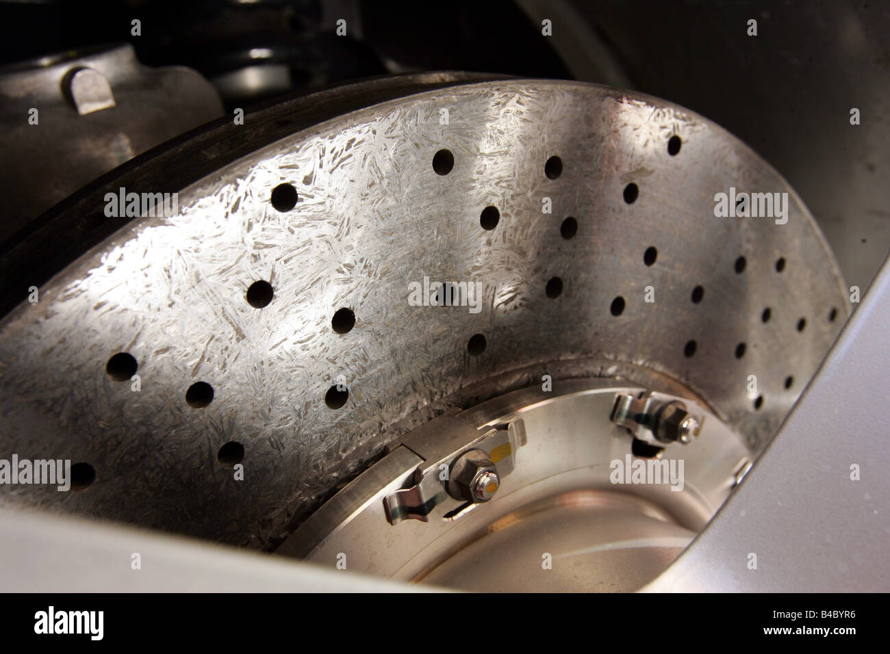 Auto, Ferrari F 430, Baujahr 2004-Roadster, Coupé/Coupe, Silber, detaillierte Ansicht, Bremse, Scheibe, Technik/Zubehör, Zubehör Stockfoto