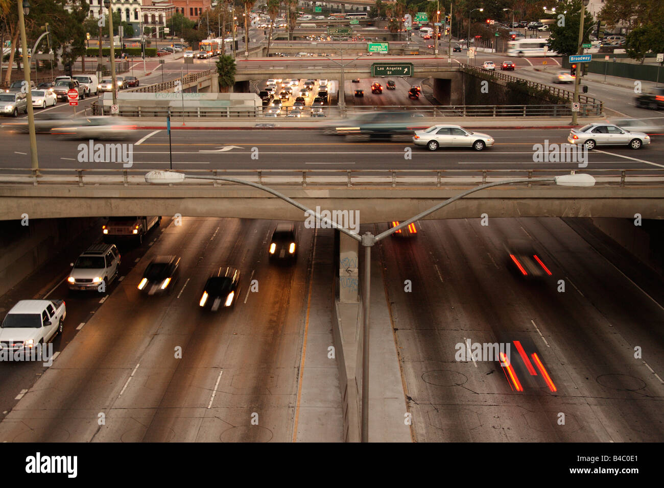 LA-Autobahn-Verkehr-2 Stockfoto