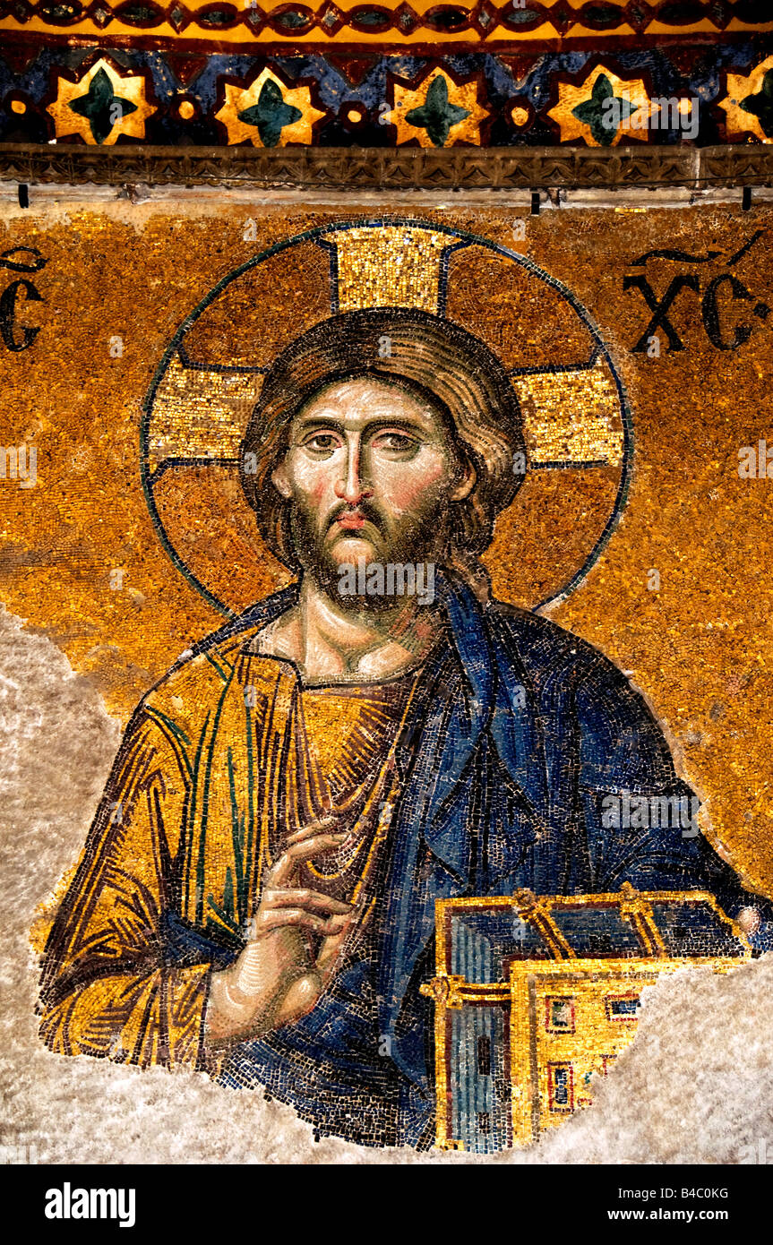 Hagia Sophia die Hagia Sophia Moschee aus dem 14. Jahrhundert Mosaik Malerei Wandmalerei Kunst Darstellung Bild Stockfoto