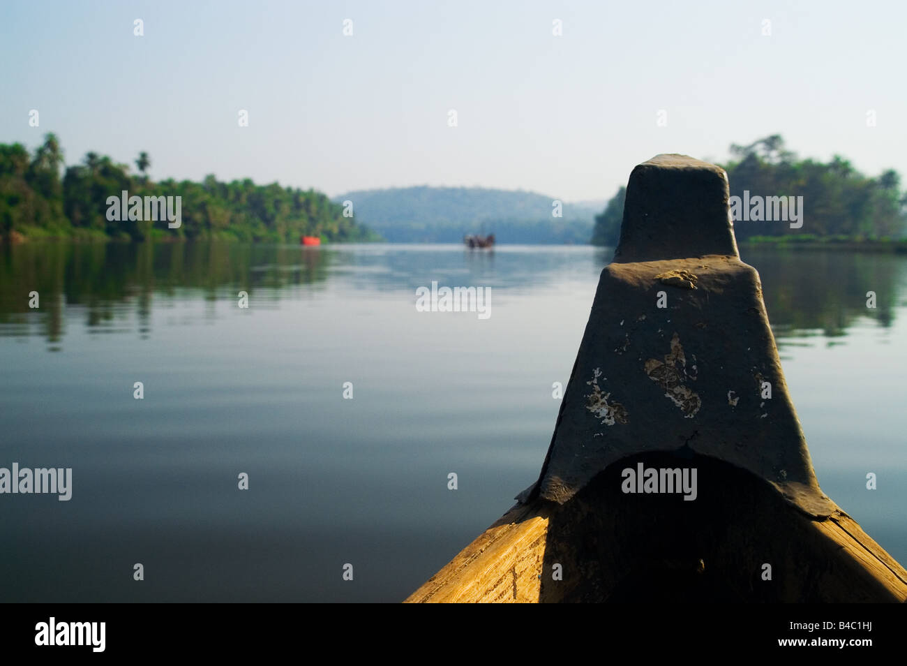 Bootfahren auf der Karli Fluss Indiens Stockfoto