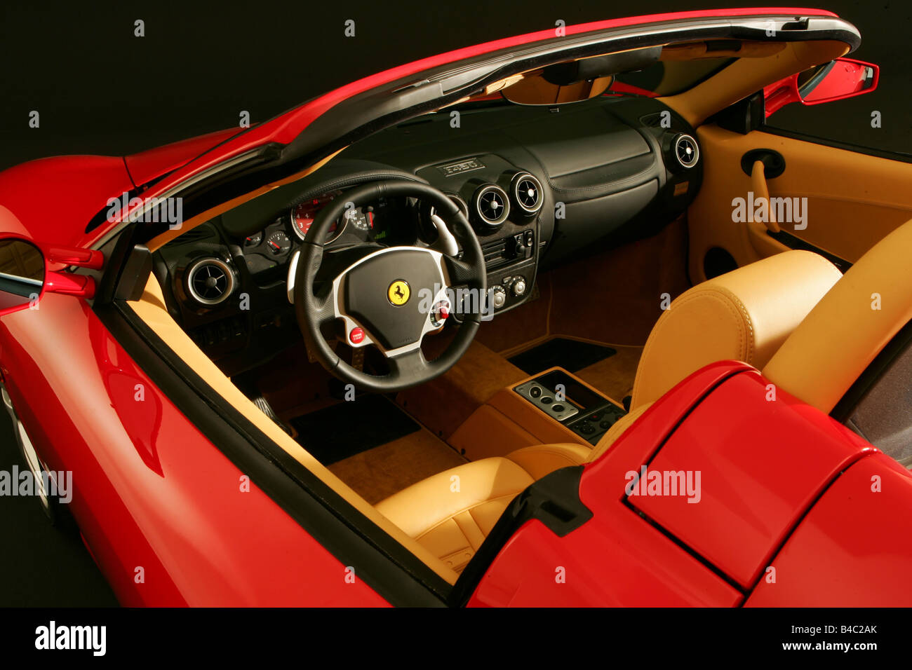 Auto, Ferrari F 430 Spider Cabrio, Modell Jahr 2005-rot, Roadster, innen anzuzeigen, Innenansicht, Cockpit, Technik/Zugang Stockfoto