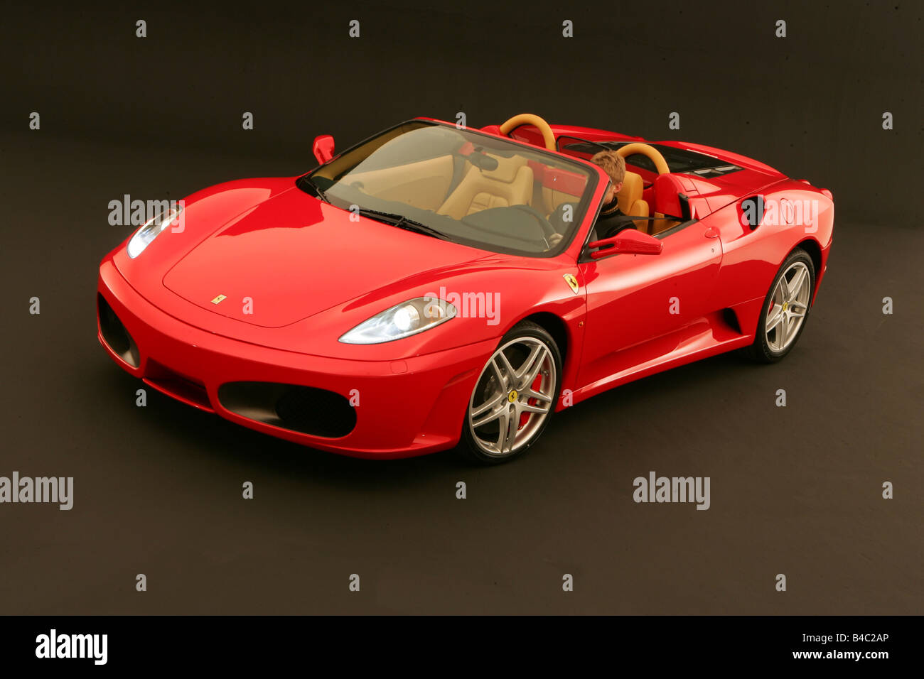 Auto, Ferrari F 430 Spider Cabrio, Modell Jahr 2005-rot, Roadster, stehend, Wahrung, schräg von vorne, frontale v Stockfoto