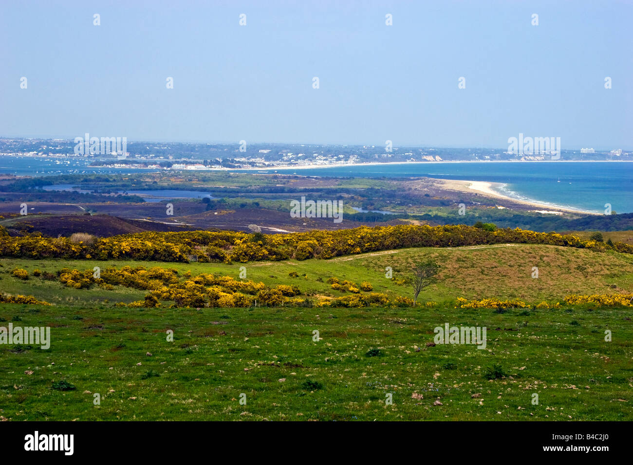 Eine Ansicht von Poole Harbour von der Isle of Purbeck, Dorset, Vereinigtes Königreich Großbritannien England UK 2008 Stockfoto