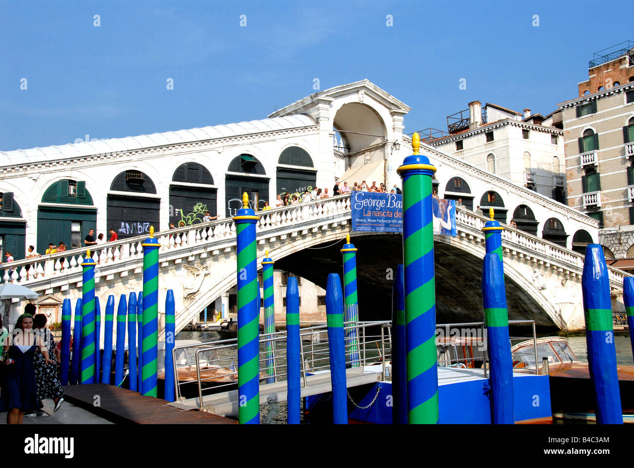 Rialto-Brücke am Canal grande, Venedig, Italien Stockfoto