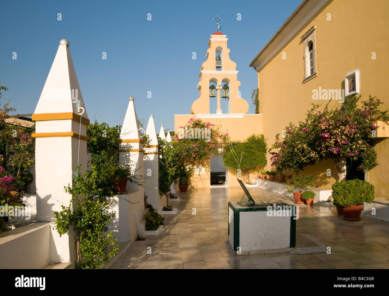 Palaeokastritsa Panagia Kloster, Palaeokastritsa, Korfu, Griechenland, Europa Stockfoto