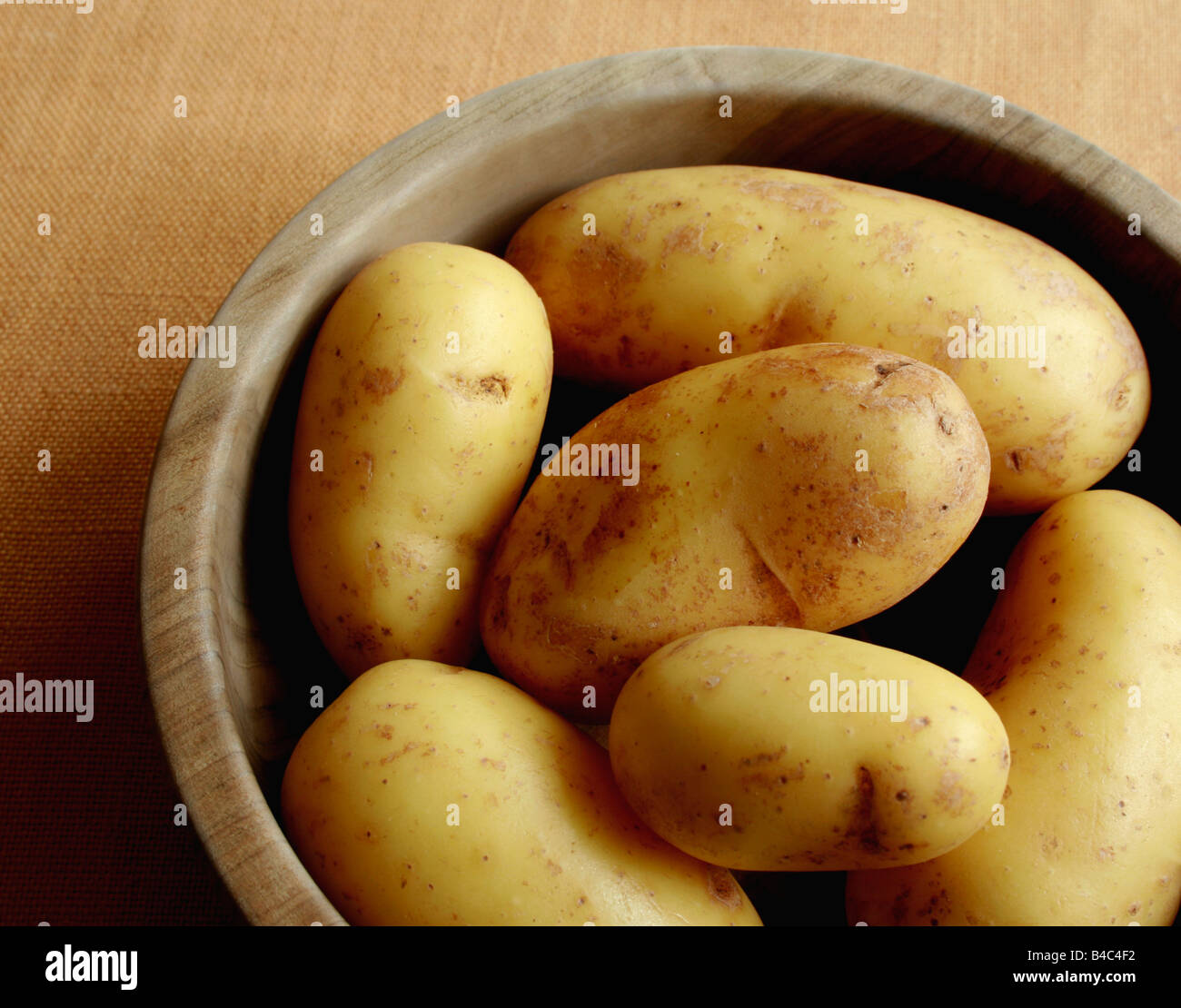 Neuer Salat Kartoffeln (Charlotte Sorte) UK Stockfoto