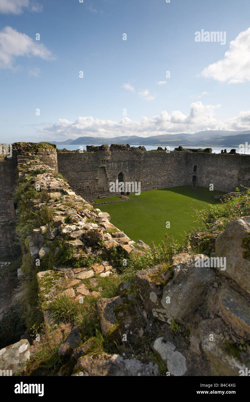 Beaumaris Castle Wände, Anglesey, Wales Stockfoto