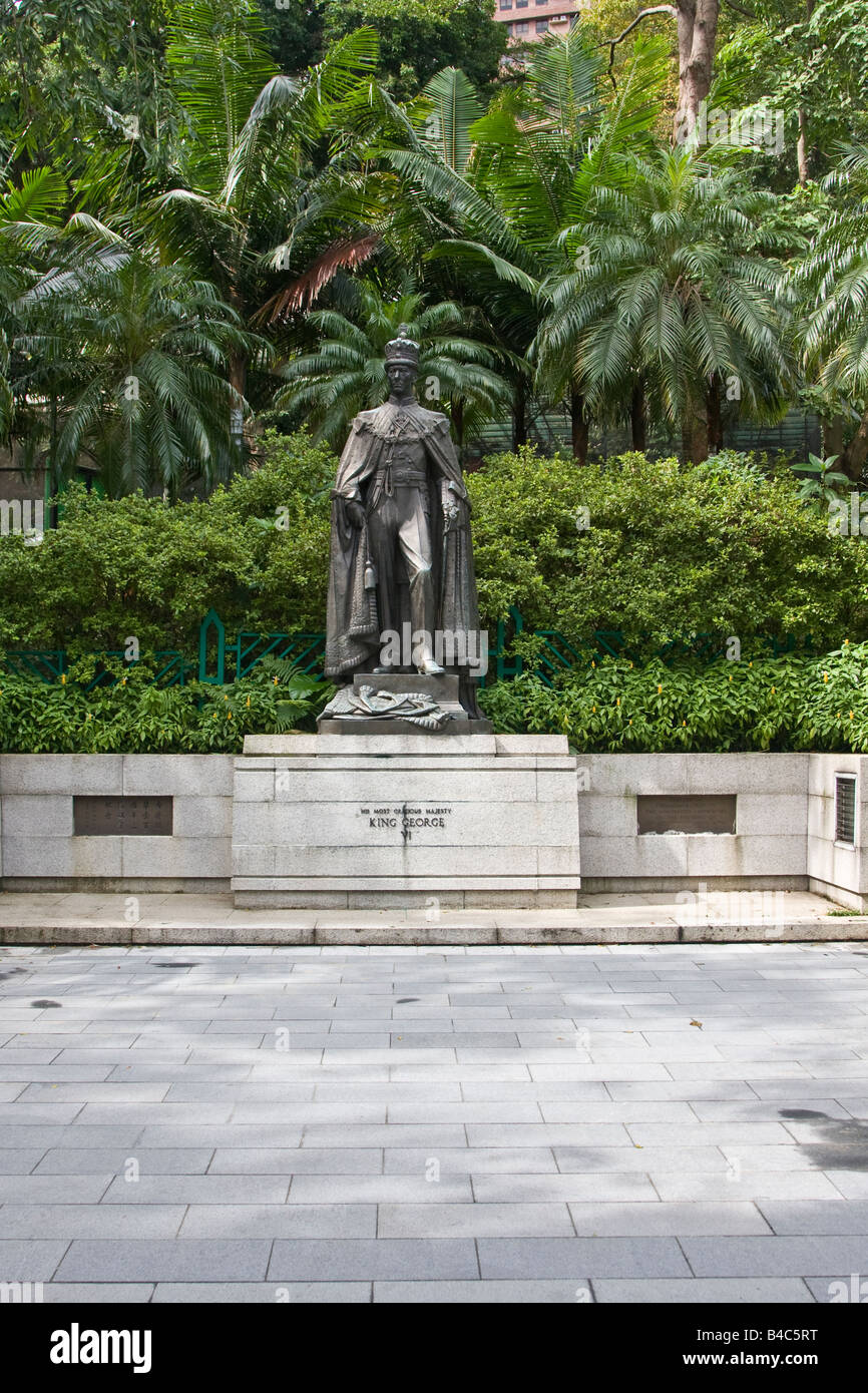 Statue von König George VI, Hong Kong zoologische und botanische Gärten, Central, Hong Kong Stockfoto