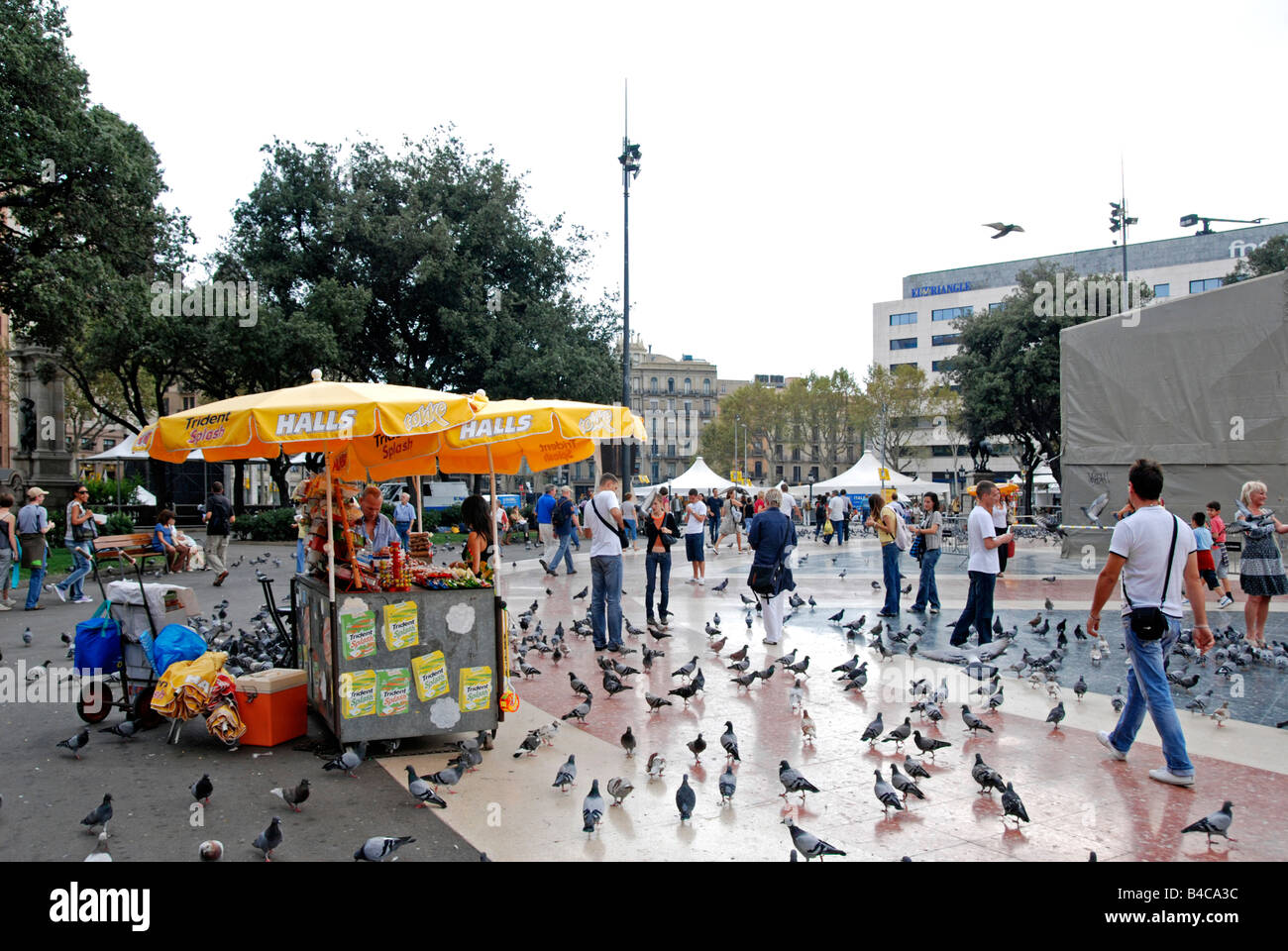 Placa de Catalunya, Barcelona, Spanien Stockfoto