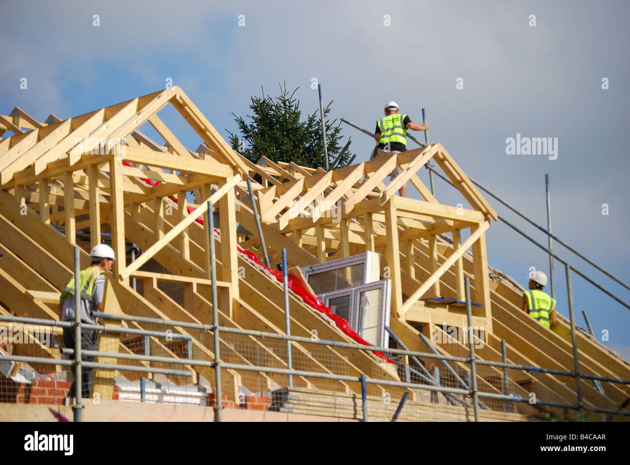 Häuser im Bau, in der Nähe von Amersham, Buckinghamshire, England, Vereinigtes Königreich Stockfoto