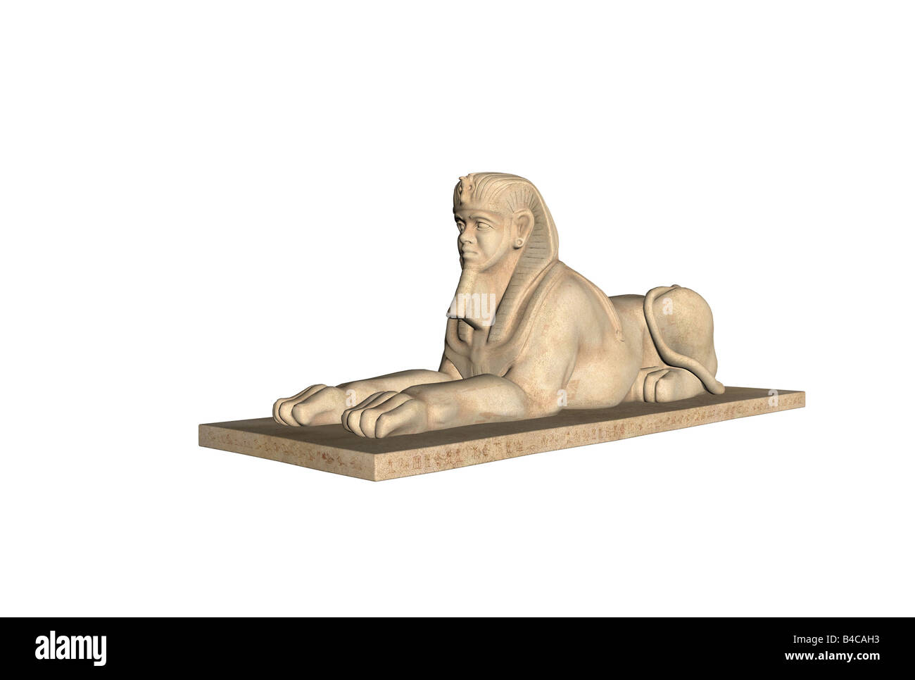 3D Abbildung od eine isolierte Statue einer Sphinx Stockfoto