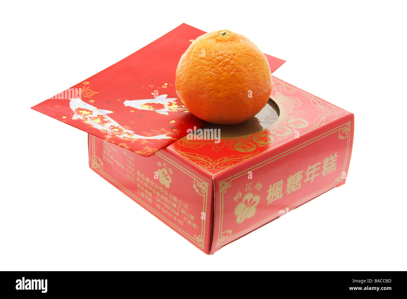 Chinese New Year Kuchen und Mandarin Stockfoto