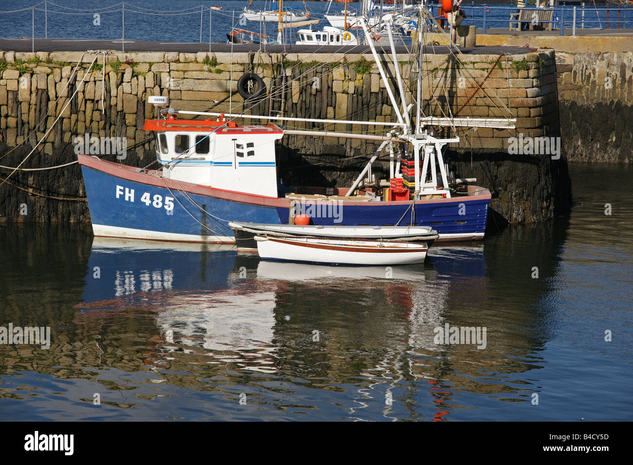 Boot in Falmouth Harbour Cornwall England Stockfoto